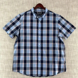 Club Room Plaid Short Sleeve Button Down Shirt Mens XXL 8338/6 b